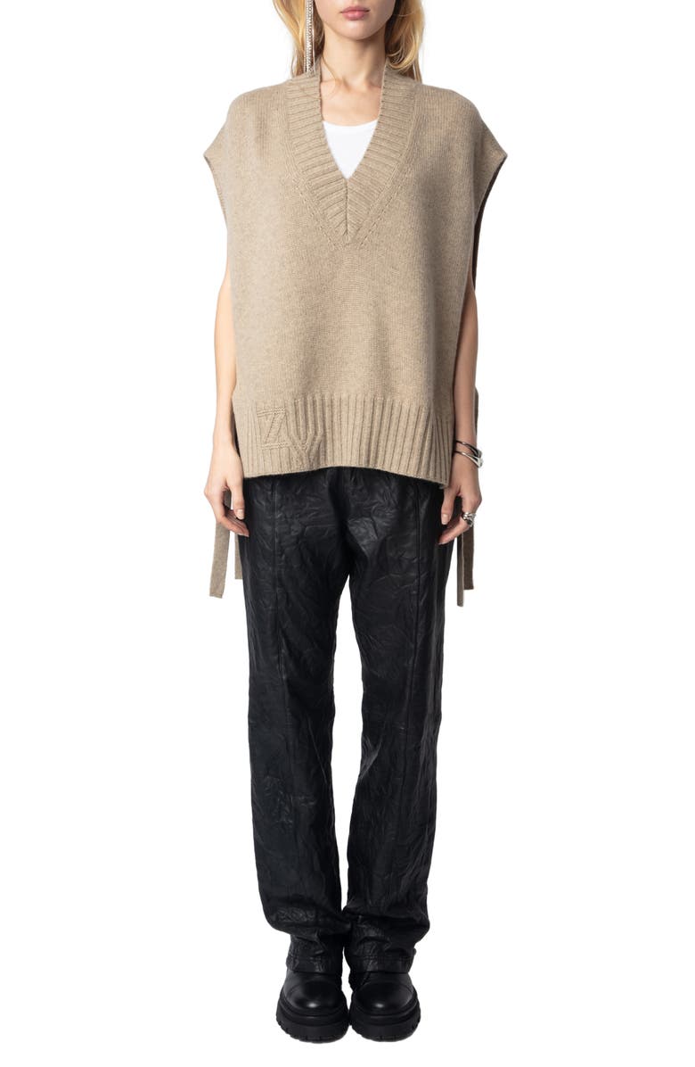 Zadig & Voltaire Maddy Cashmere Sweater Vest, Alternate, color, 