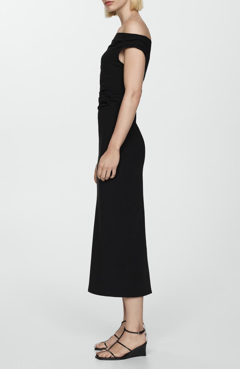 MANGO Ruched Off the Shoulder Sheath Dress, Alternate, color, 
