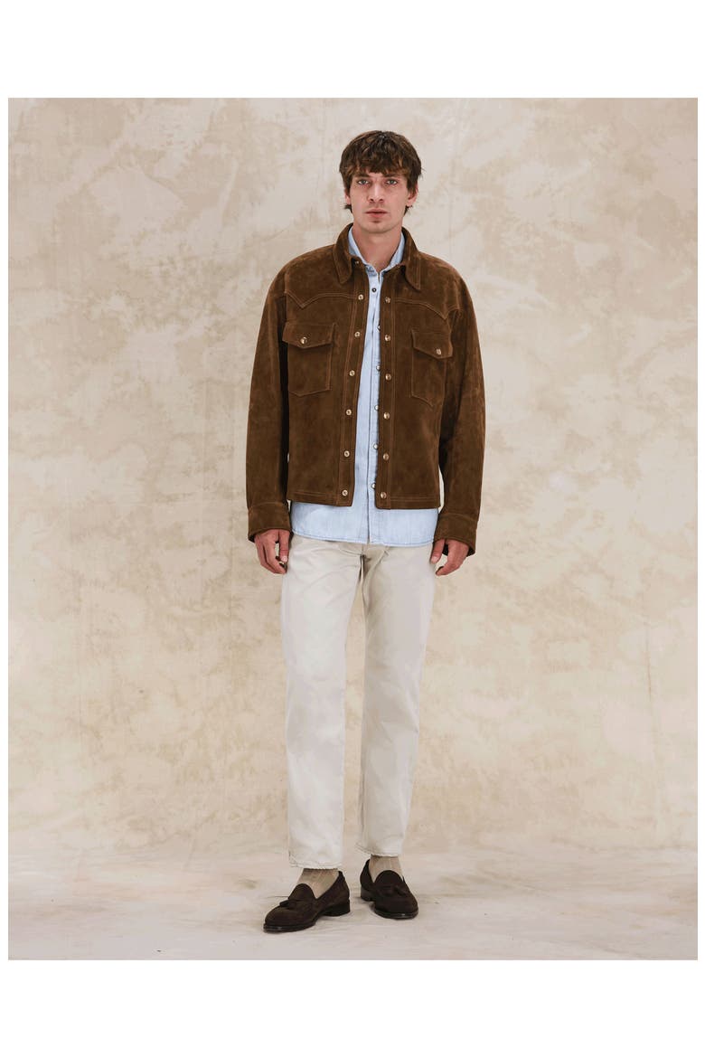 Suede Western Jacket, Alternate, color, BROWN