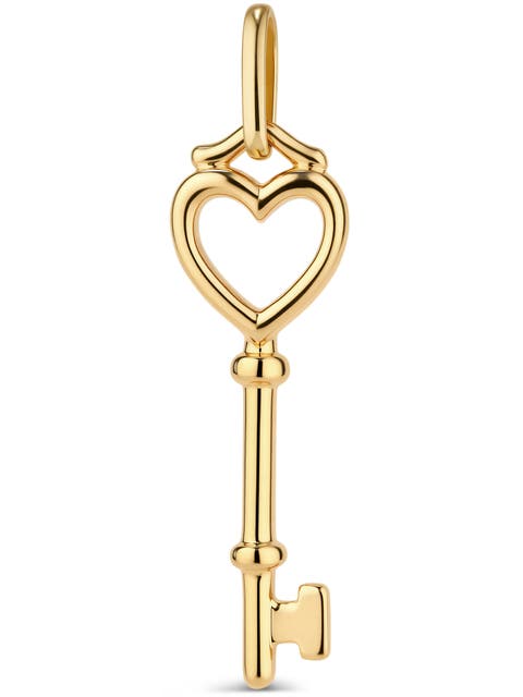 Key Heart Pendant in 14K Gold