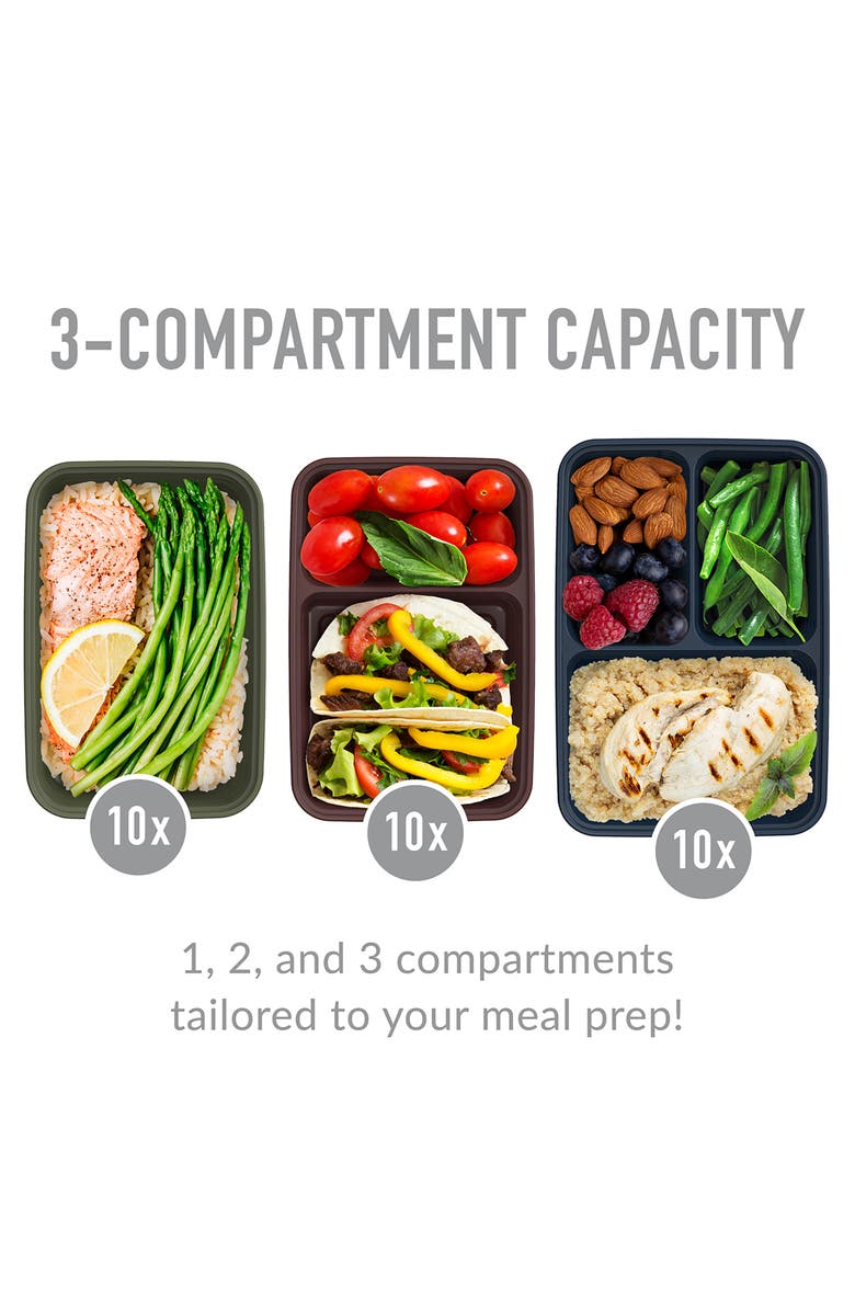 BENTGO 60-Piece Meal Prep & Lunch Bag Set, Alternate, color, Rich Shades