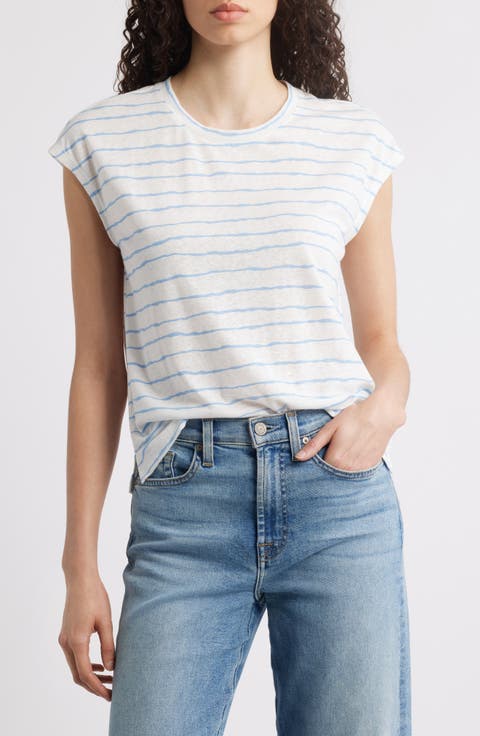Stripe Linen Blend T-Shirt