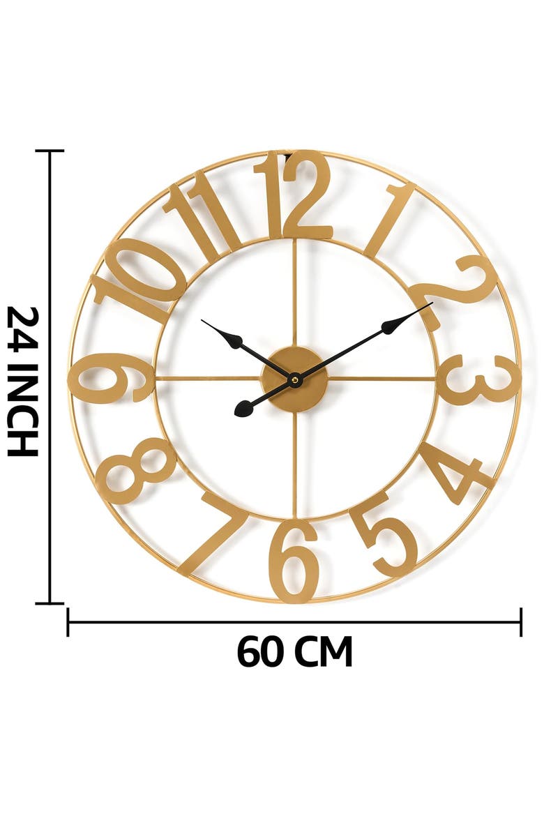 24 Inch Numeral Wall Clock, Alternate, color, GOLD