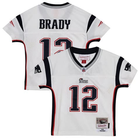 Preschool Mitchell 
Ness Tom Brady White New England Patriots 2000 Legacy Replica Jersey