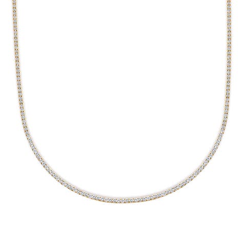 14K Yellow Gold 12.0 Cttw Lab Grown Diamond Tennis Necklace