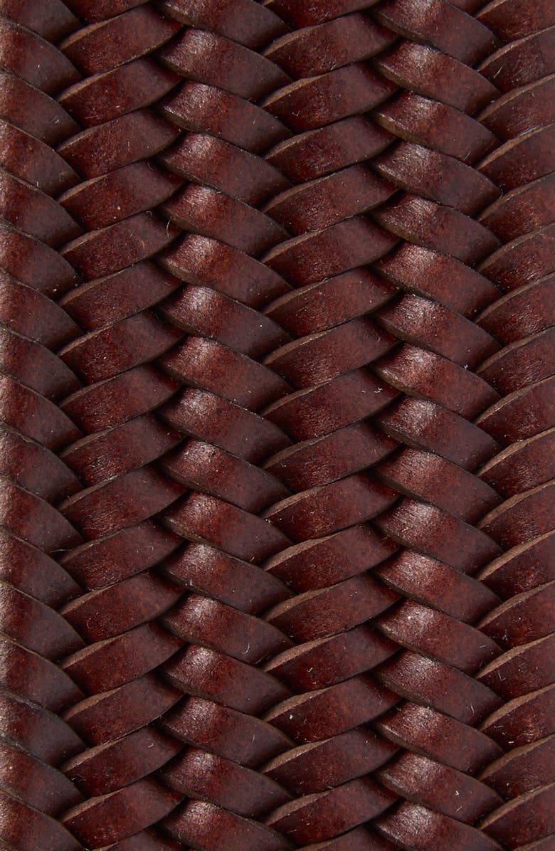 Original Penguin Braided Stretch Leather Belt, Alternate, color, Brown