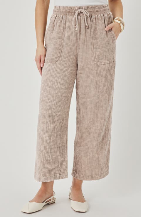 Ava Cotton Gauze Drawstring Pants