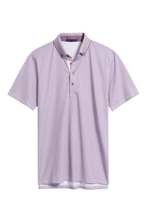 Guardian Geo Print Performance Button-Down Golf Polo