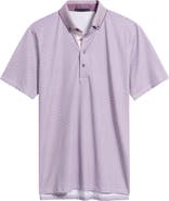 Greyson Guardian Geo Print Performance Button-Down Golf Polo