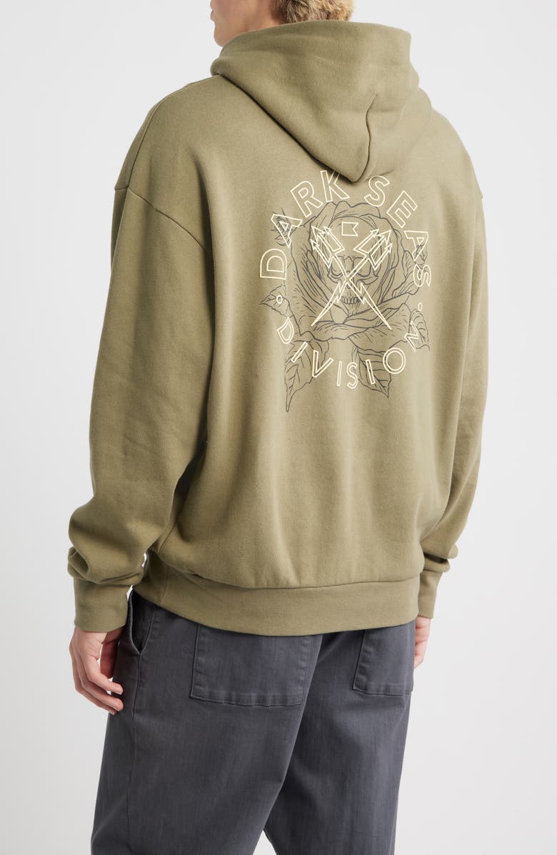 DARK SEAS Thorn Bush Oversize Cotton Blend Hoodie, Alternate, color, Olive