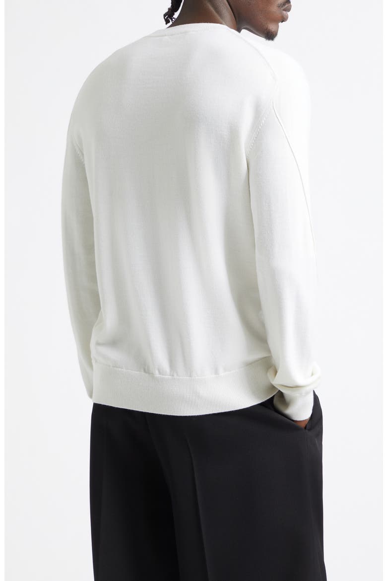Button Tab Cuffs Wool Crewneck Sweater, Alternate, color, IVORY