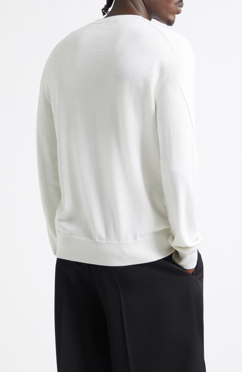 Givenchy Button Tab Cuffs Wool Crewneck Sweater, Alternate, color, Ivory
