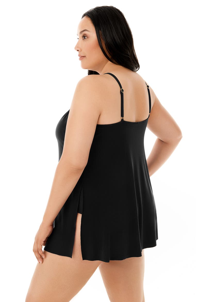 Parker Skirted Underwire One-Piece Swimsuit, Alternate, color, BLACK