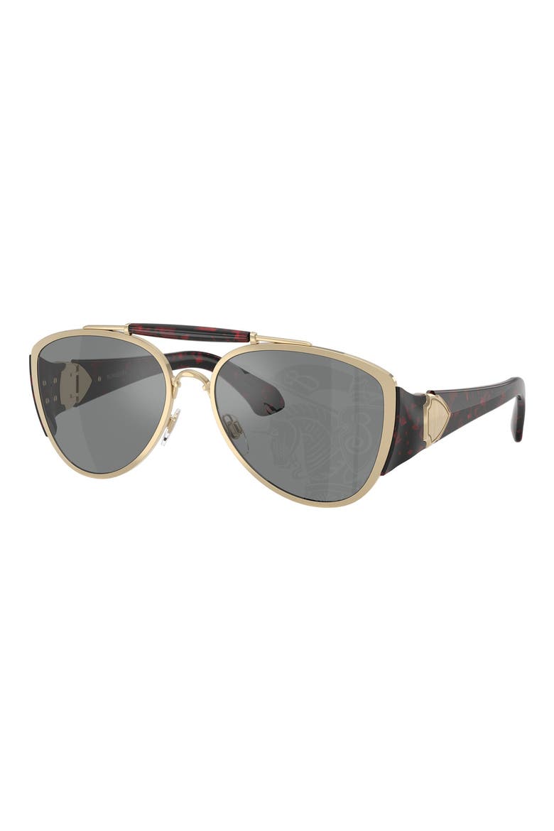 60mm Pilot Sunglasses, Alternate, color, LIGHT GOLD