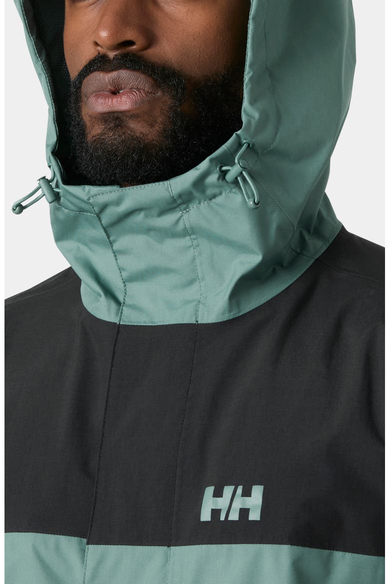 Vancouver Waterproof Hooded Rain Jacket, Alternate, color, OPAL GREEN