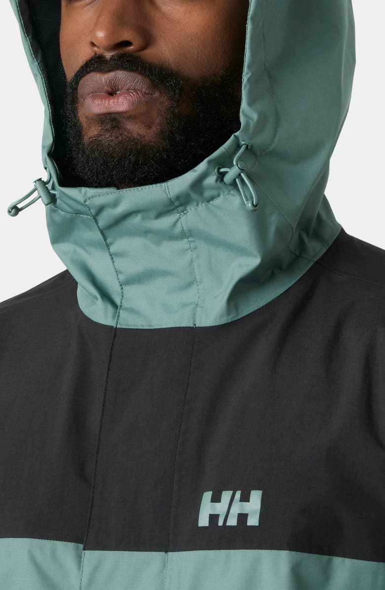 Helly Hansen Vancouver Waterproof Hooded Rain Jacket, Alternate, color, Opal Green