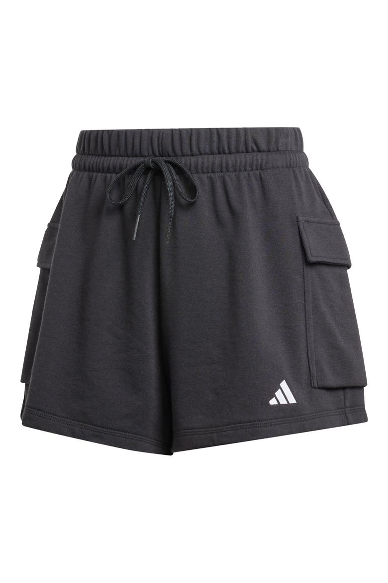 French Terry Cargo Shorts, Alternate, color, BLACK/WHIT