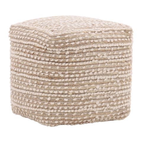 Ysella Wool & Jute Pouf