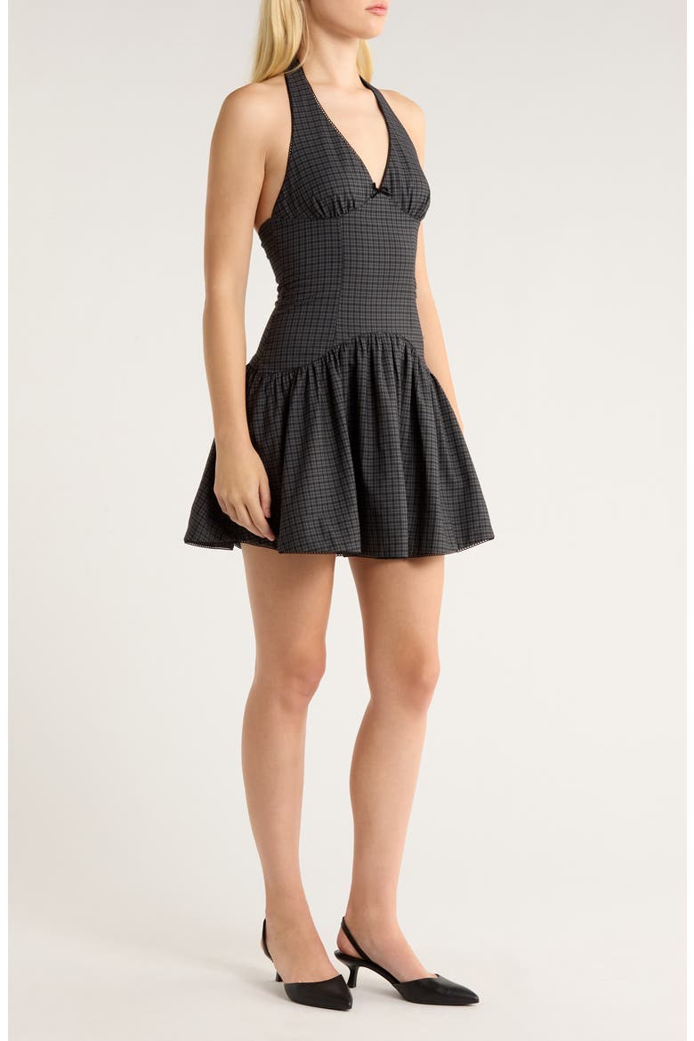 Ollie Sleeveless Halter Minidress, Alternate, color, BLACK