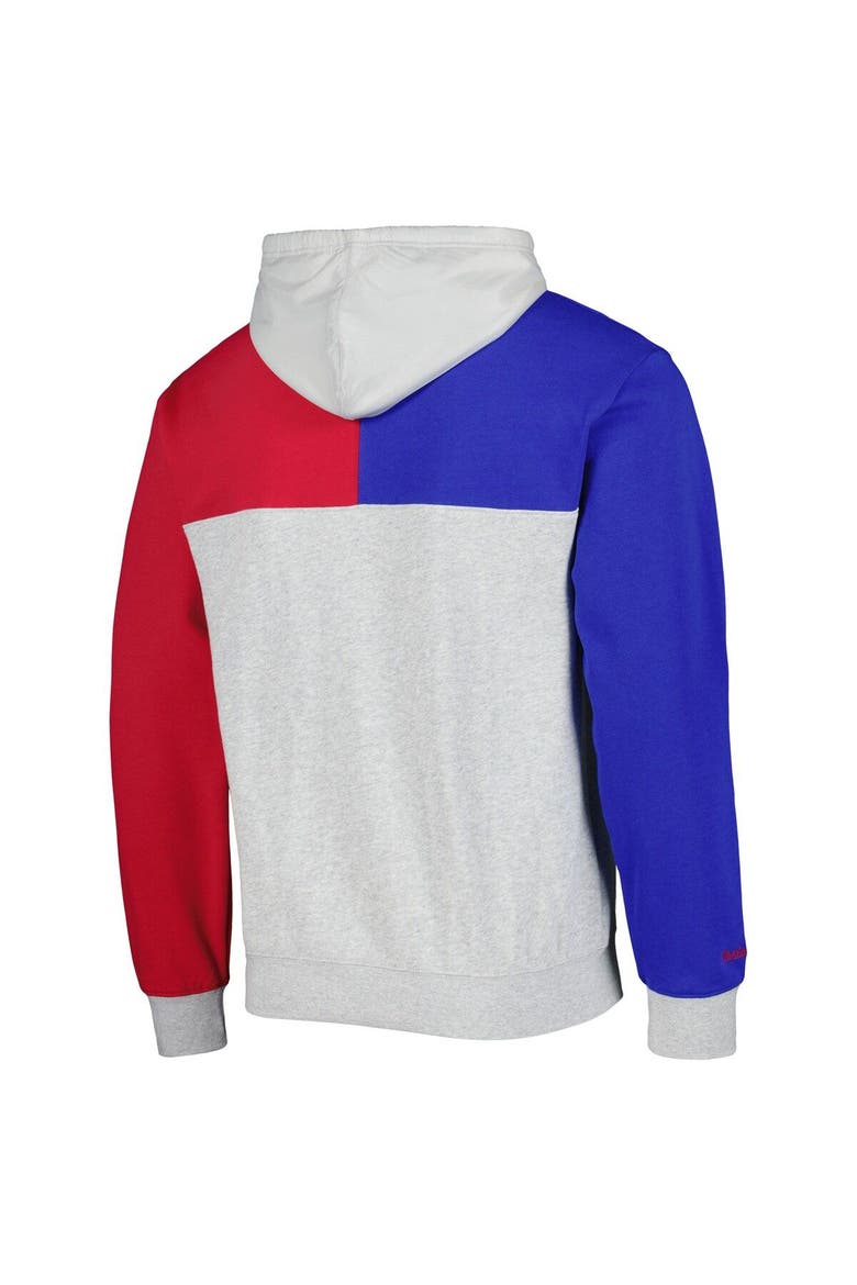 Men's Mitchell & Ness  Heather Gray Philadelphia 76ers Tie-Breaker Pullover Hoodie, Alternate, color, Heather Gray