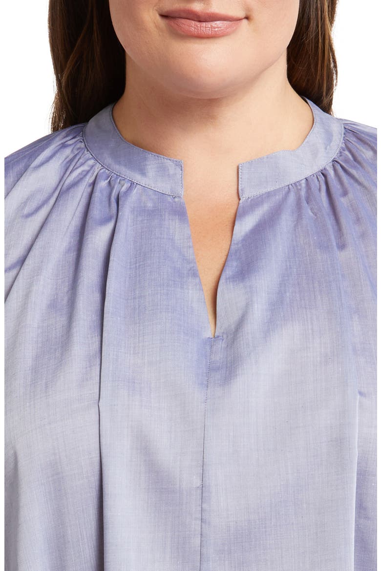 Finch Cotton Popover Top, Alternate, color, ICE BLUE