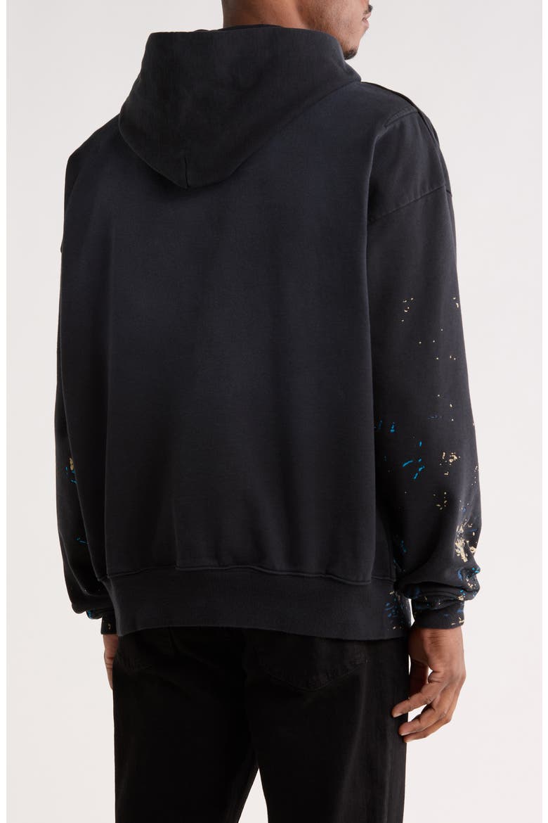 Logo Print Cotton Fleece Hoodie, Alternate, color, BLACK
