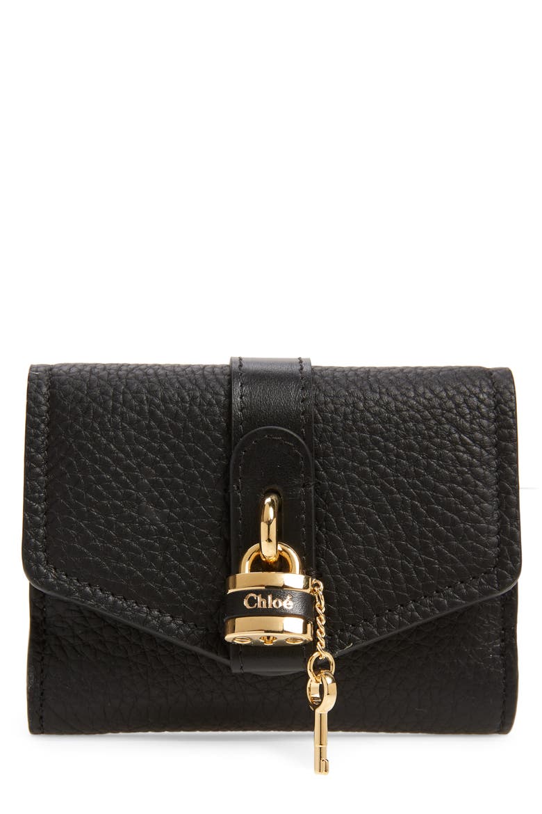 Aby Leather French Wallet, Main, color, BLACK