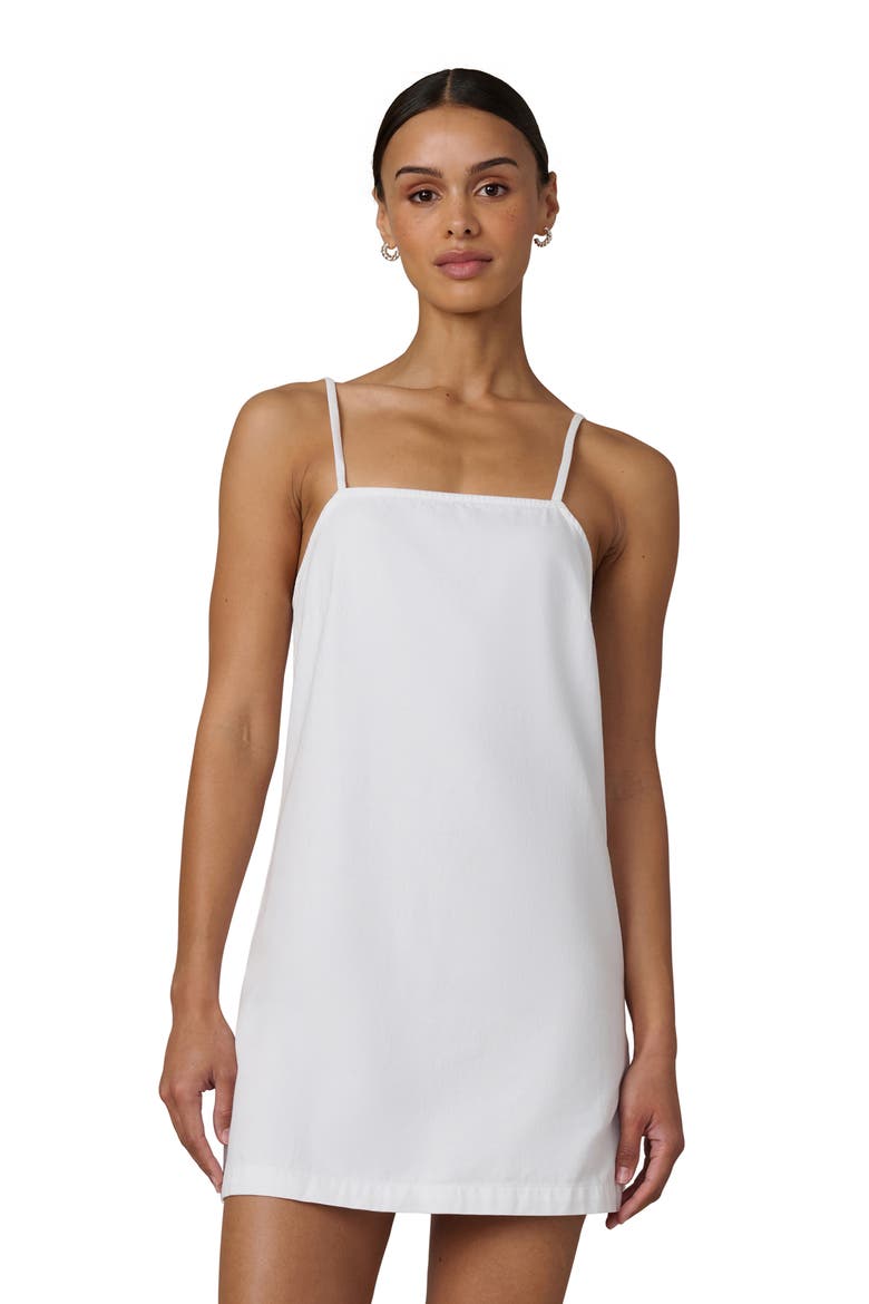 Denim Sleeveless Shift Dress, Alternate, color, WHITE