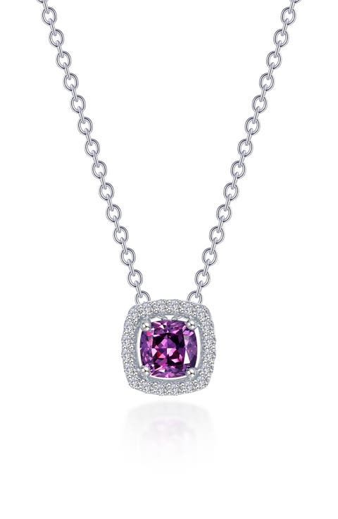 Cushion Halo Pendant Necklace