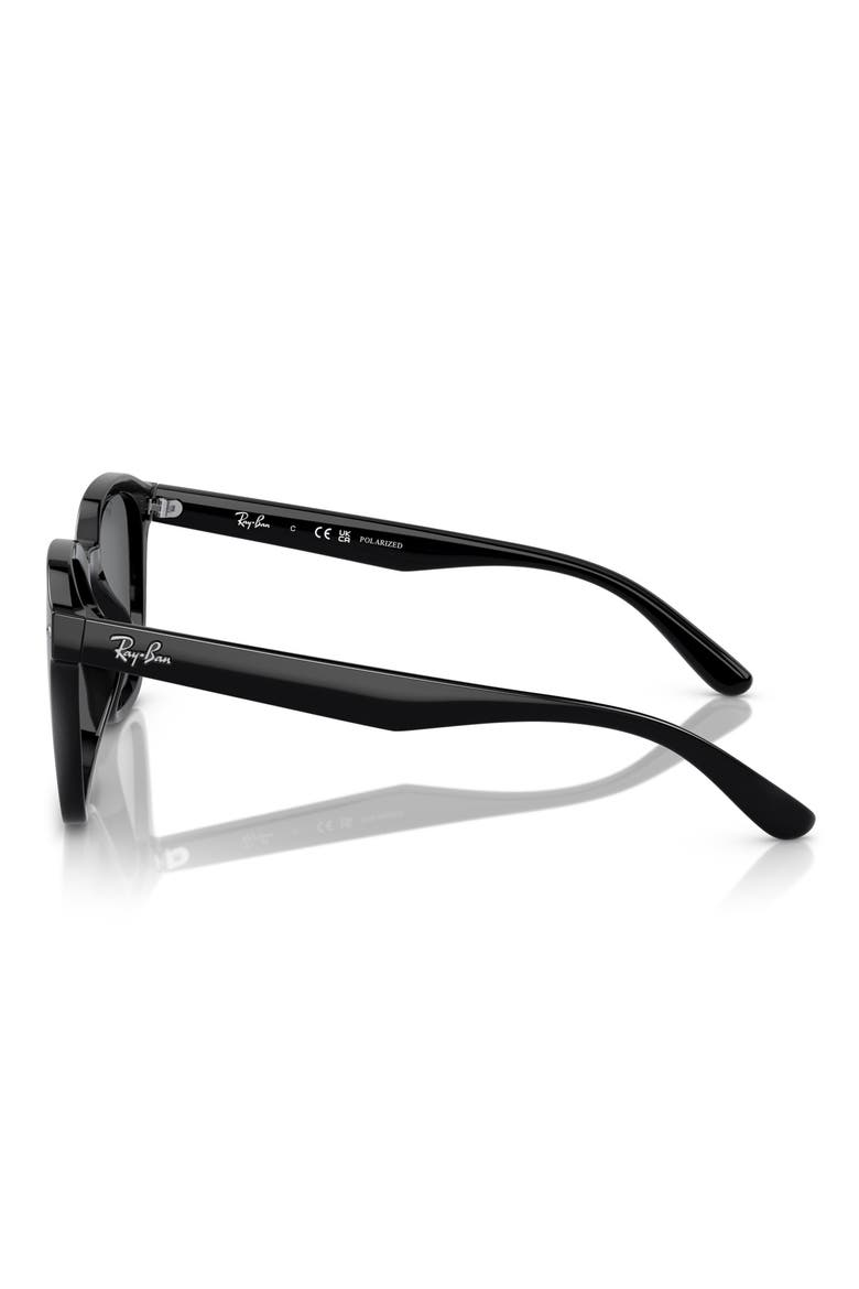 66mm Polarized Oversize Square Sunglasses, Alternate, color, BLACK / DARK GREY POLAR