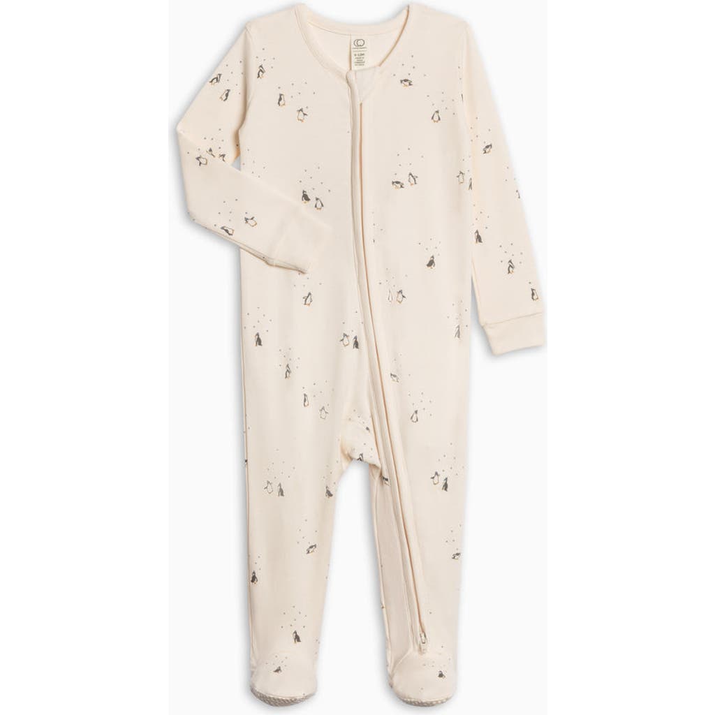 Colored Organics Organic Holiday Peyton Zipper Sleeper In Neutral