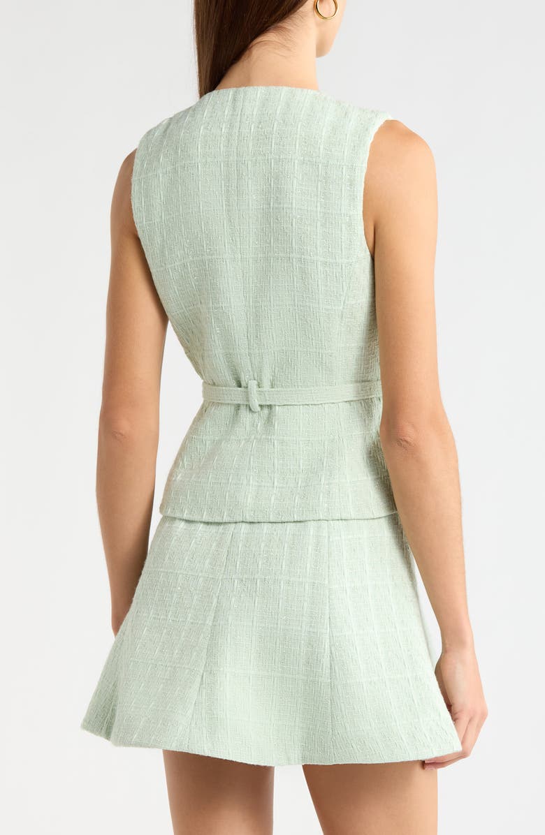 ASTR the Label Kelson Belted Tweed Vest, Alternate, color, Mint