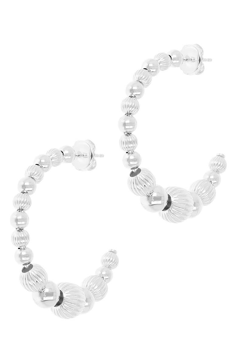 Judith Ripka Textured Bead Hoop Earrings, Main, color, 