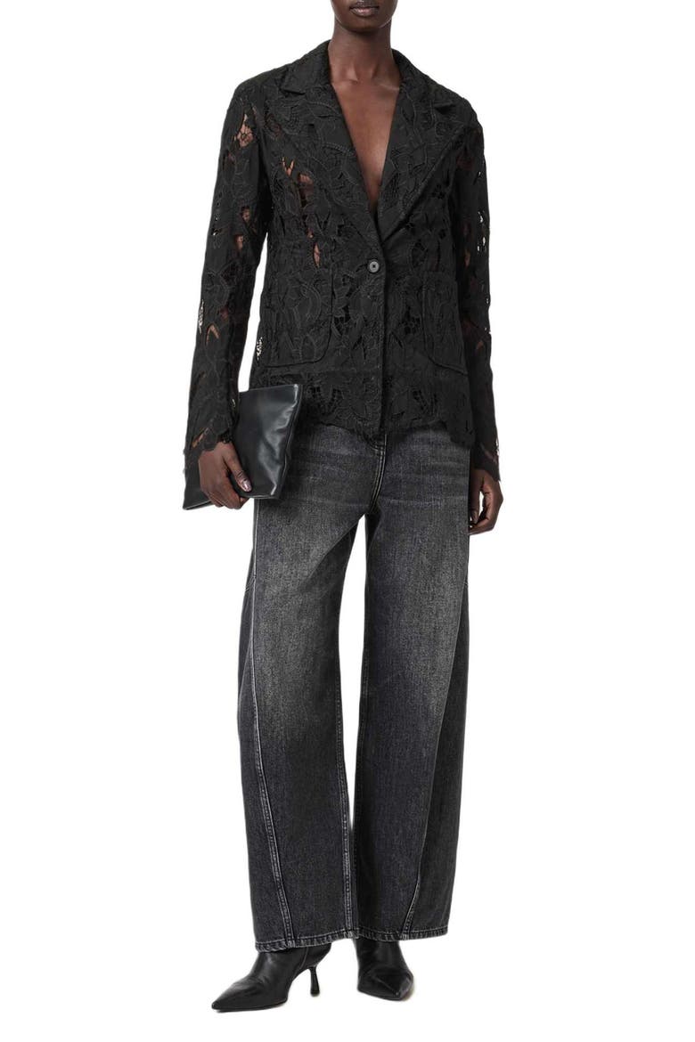 Charli Lace Blazer, Alternate, color, BLACK