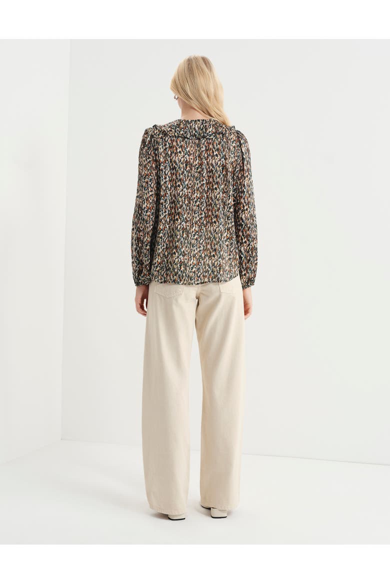 Trinity Printed Chiffon Blouse, Alternate, color, Green Abstract Animal
