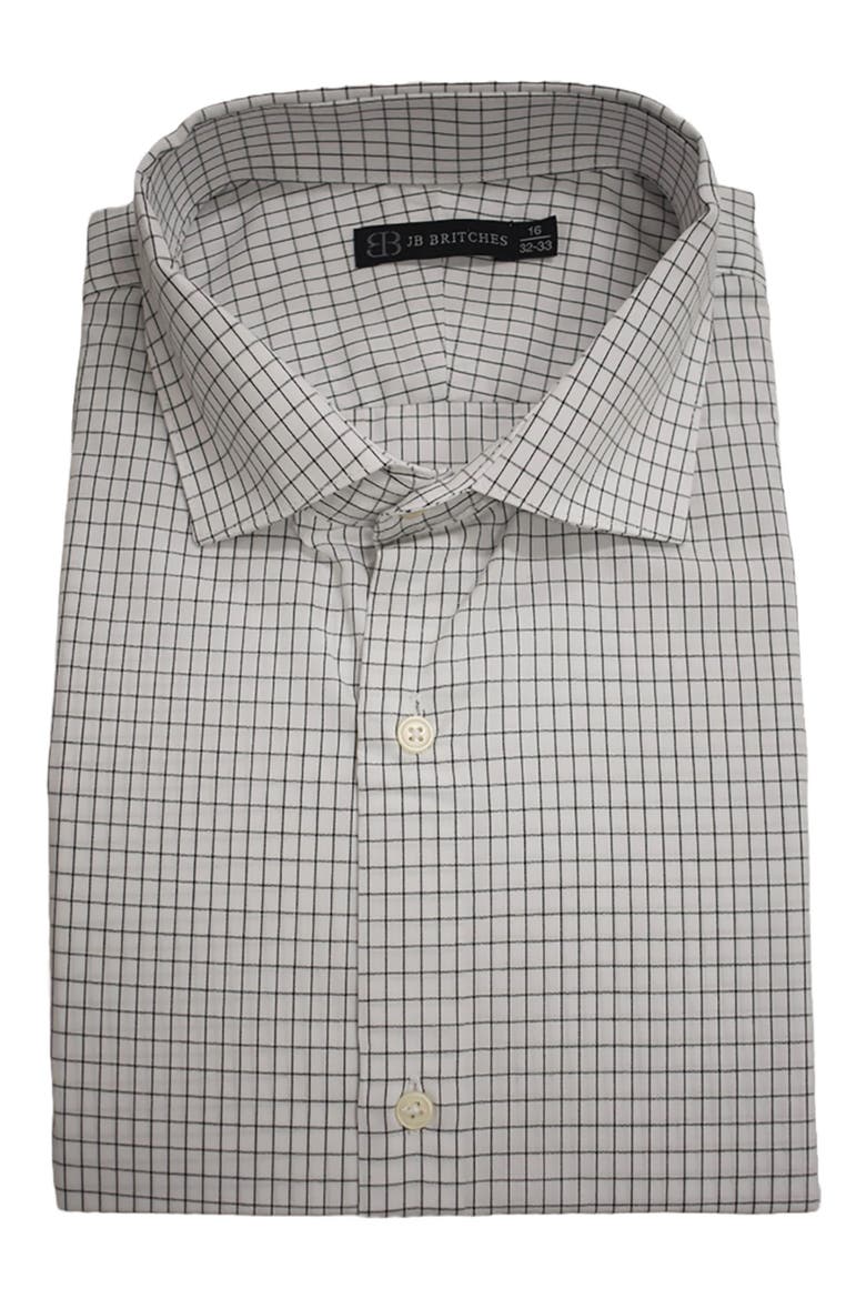 Micro Check Woven Dress Shirt, Alternate, color, WHITE