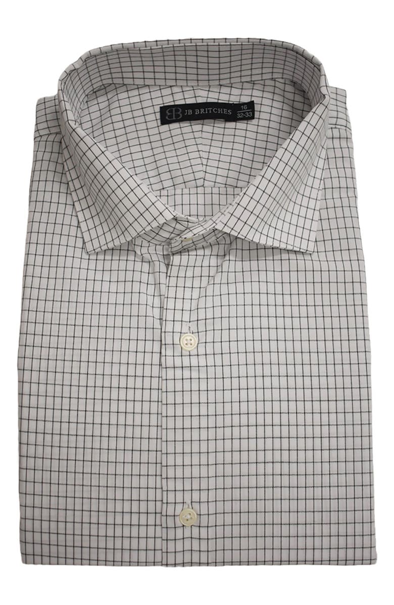 JB Britches Micro Check Woven Dress Shirt, Alternate, color, White