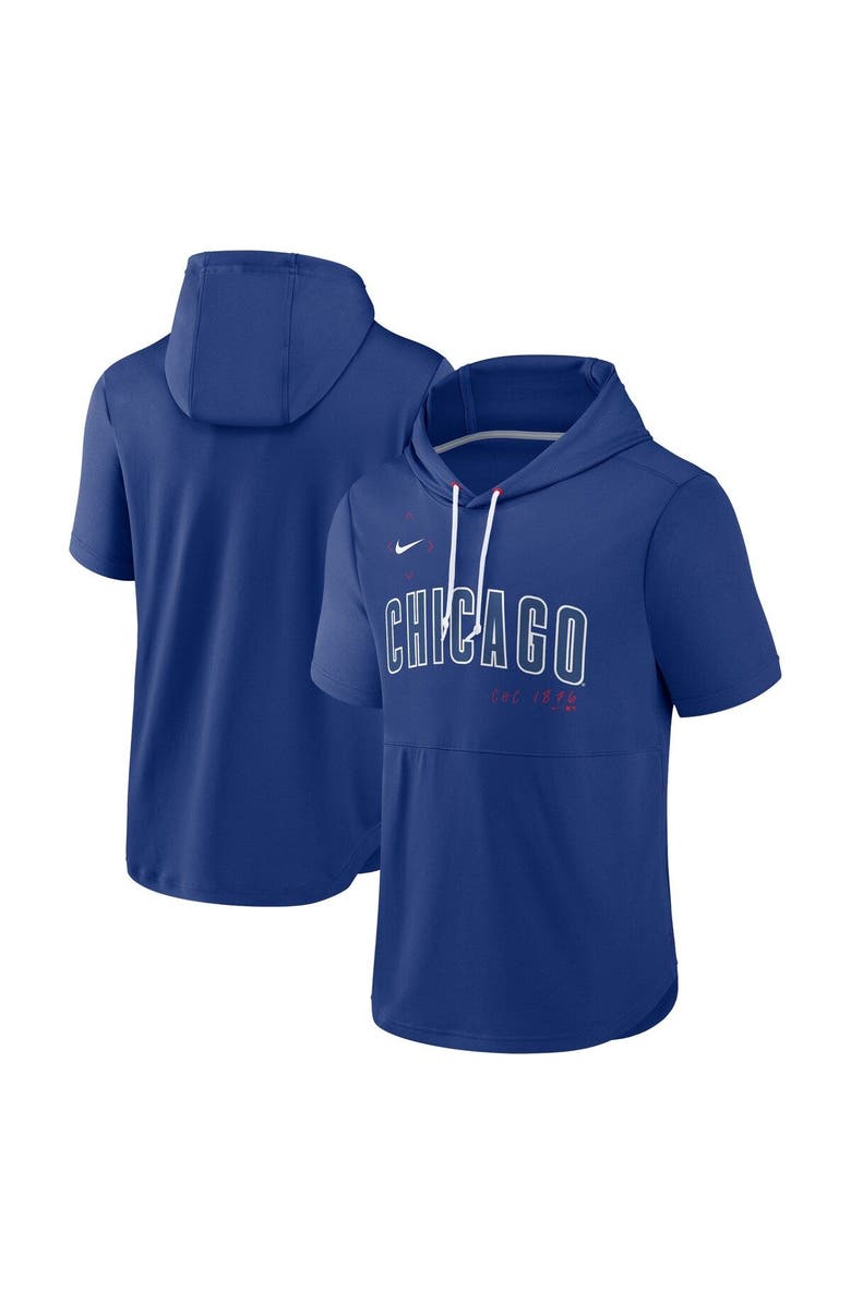 Nike Men's Nike Royal Chicago Cubs Springer Short Sleeve Team Pullover Hoodie, Main, color, Royal