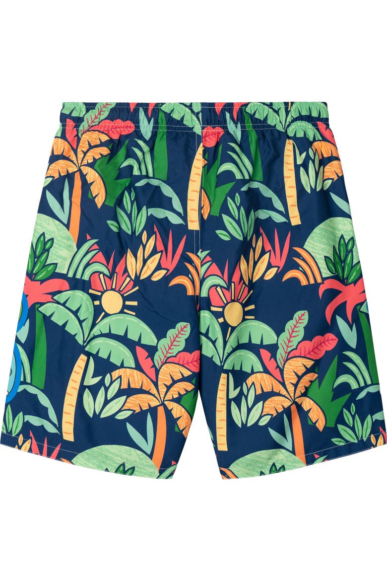 Swimwear Bathing Suit Swim Trunks UPF 50+, Alternate, color, Pikachu Bulbasaur Navy