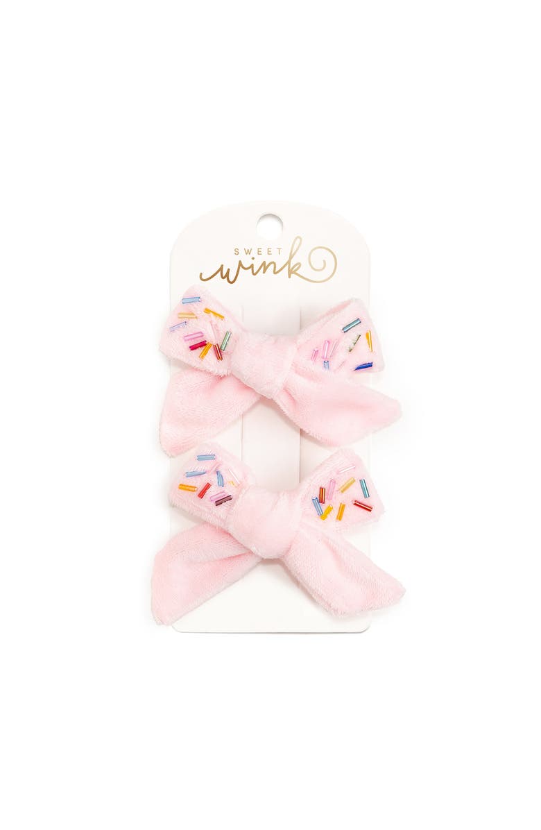 Sweet Wink Sprinkle Bow Clip Set, Main, color, 