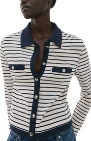 MANGO Stripe Cotton Cardigan