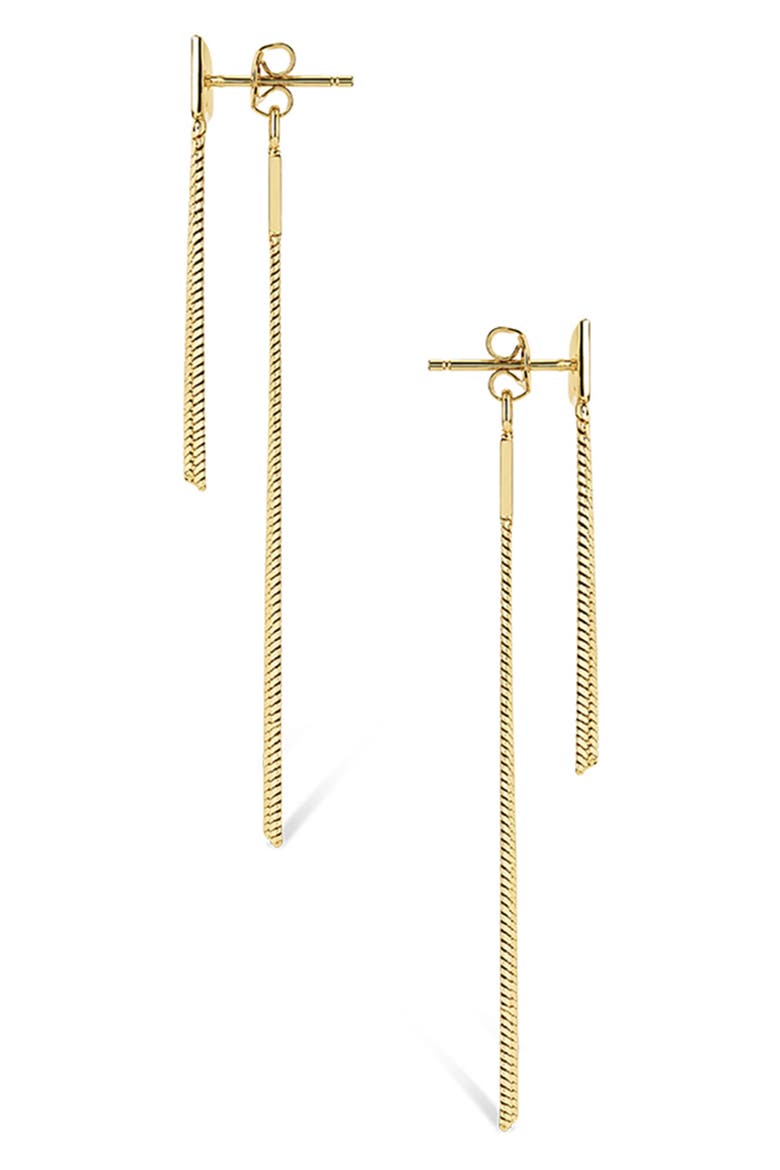 Linear Fringe Drop Earrings, Alternate, color, GOLD