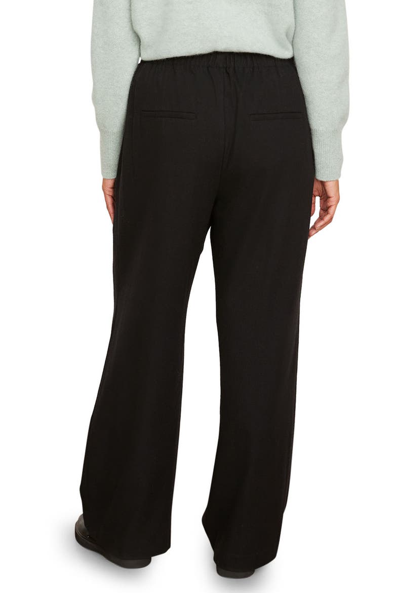 Flannel Easy Pull-On Pants, Alternate, color, BLACK