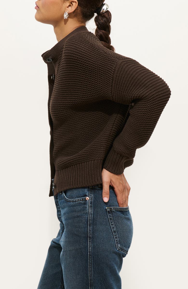 Alex Mill Chunky Cotton Cardigan, Alternate, color, Dark Chocolate