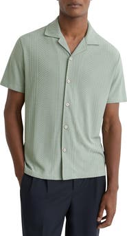 Reiss Frederick Textured Stripe Camp Shirt