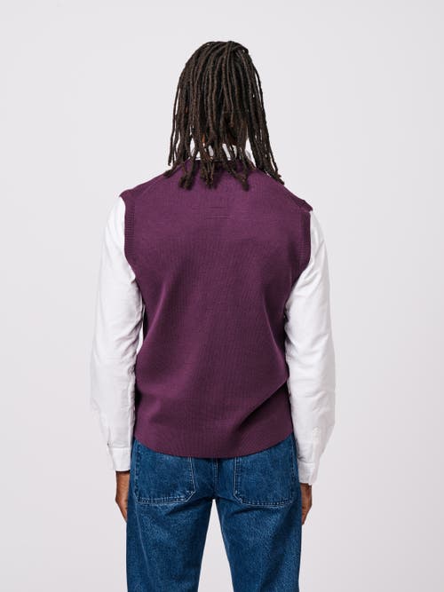 Aubin Portman 100% Wool Waistcoat In Purple