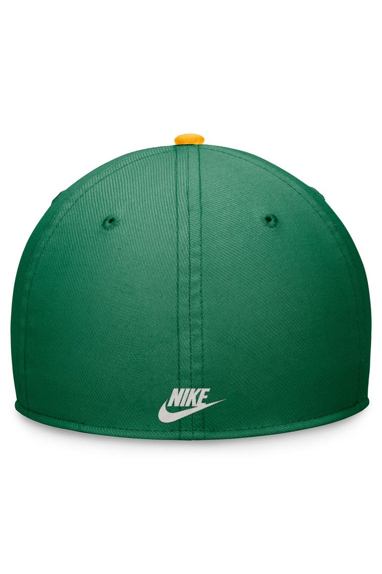 Men's Nike Green/Gold Oakland Athletics Cooperstown Collection Rewind Swooshflex Performance Hat, Alternate, color, Green