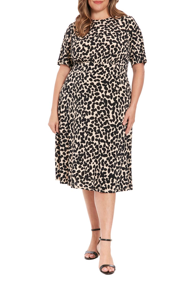 London Times Short Sleeve Shirred Fit & Flare Dress | Nordstromrack London Times Short Sleeve Shirred Fit & Flare Dress | Nordstromrack