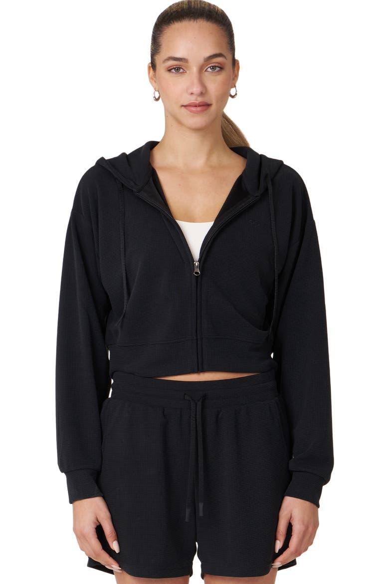 Retreat Waffle Zip Up Jacket, Alternate, color, Black