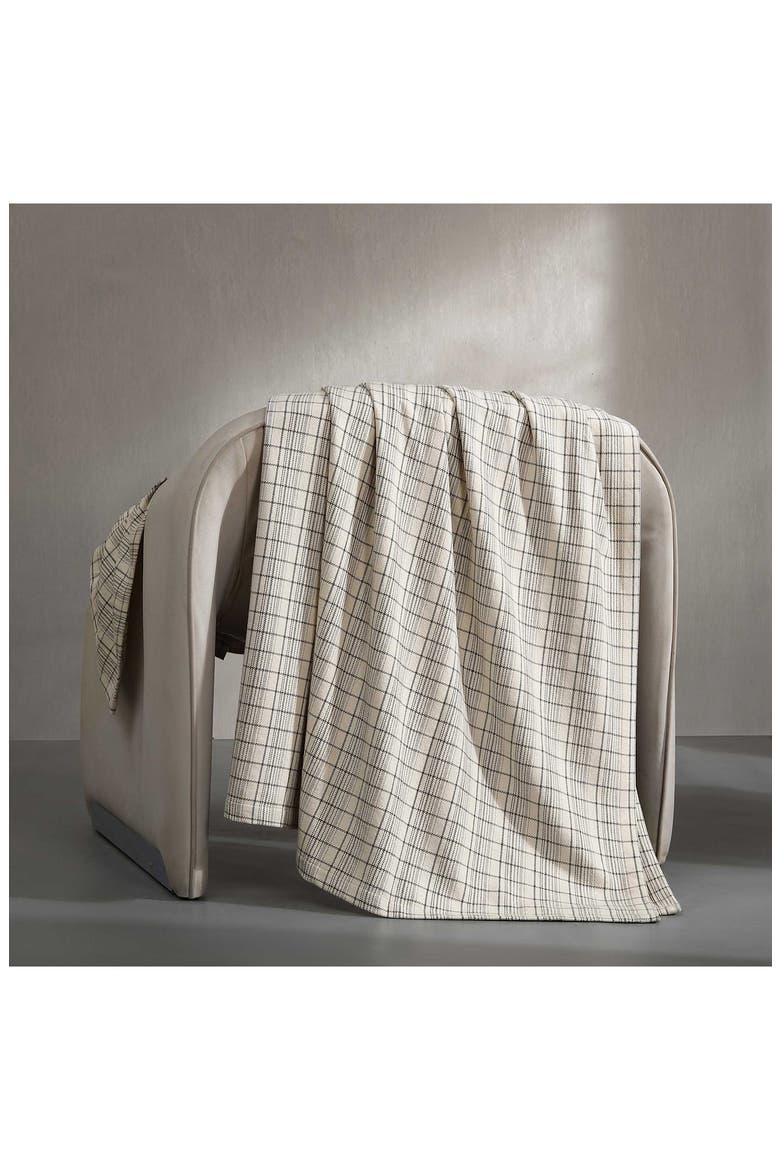 Dot Dash Plaid Bed Blanket, Alternate, color, MEDIUM BEIGE